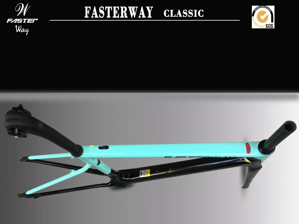 Тайваньский бренд FASTERWAY Классический прозрачный оранжевый серебристый супер светильник карбоновая рама дорога: рамка+ подседельный штырь+ вилка+ зажим+ гарнитура