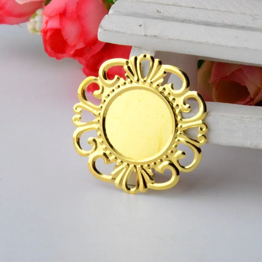 Бесплатная доставка 50 шт. Позолоченные филигрань Кабошон Установка Обертывания