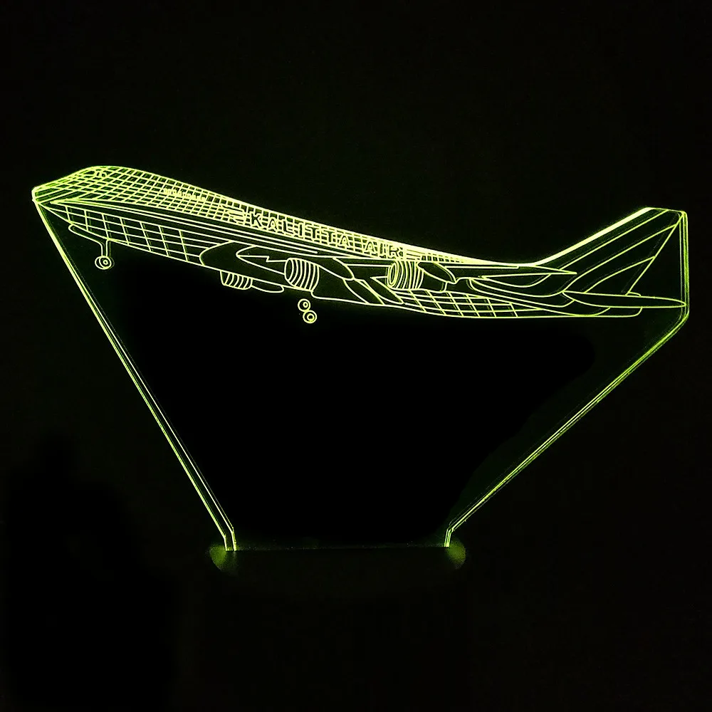 Настольная светодиодная 3d-лампа в виде грузового самолета ночсветильник с