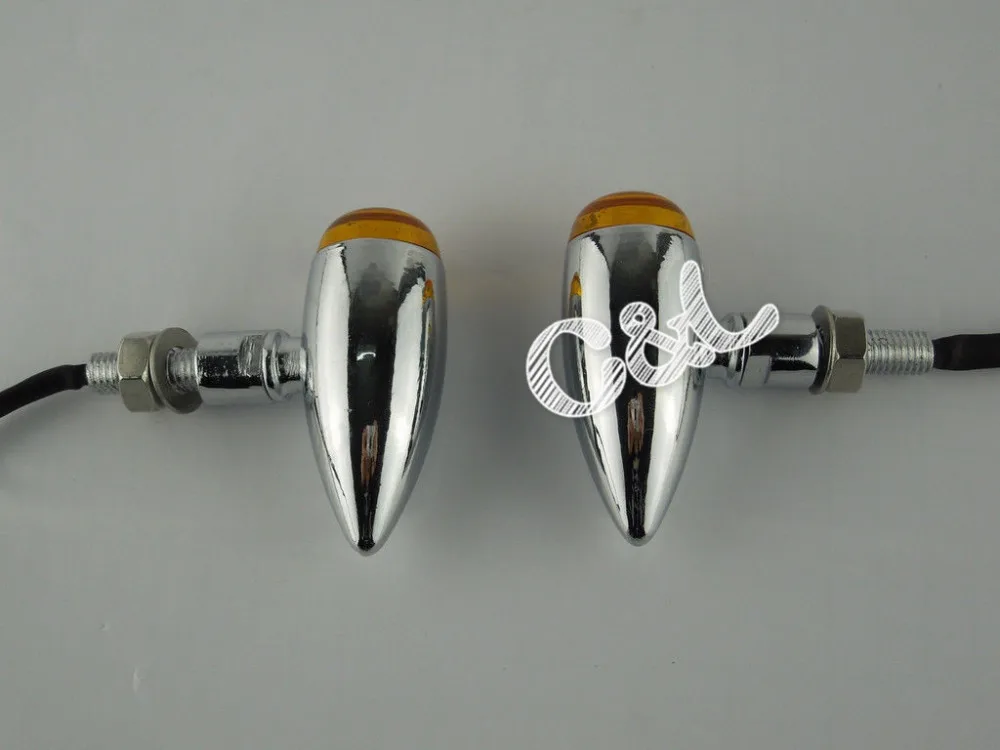 2X Универсальный хромированный мотоцикл металлическая пуля мини поворотники