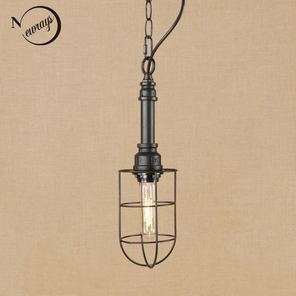 

Industrial retro iron black hanging lamp LED Pendant Light Fixture E27 220V For dining room bedroom study hotel restaurant cafe