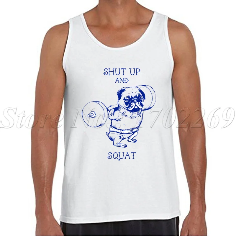 Go Hard or Home Men tank tops Frenchie printed men Vest Pug Squat fashion male singlets Do You Even Lift | Мужская одежда