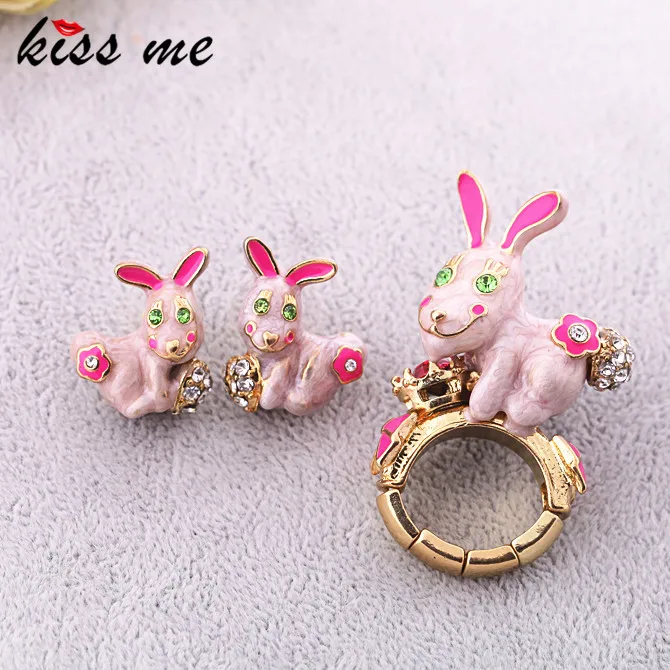 Модные аксессуары женские эластичные серьги гвоздики с масляным Кроликом