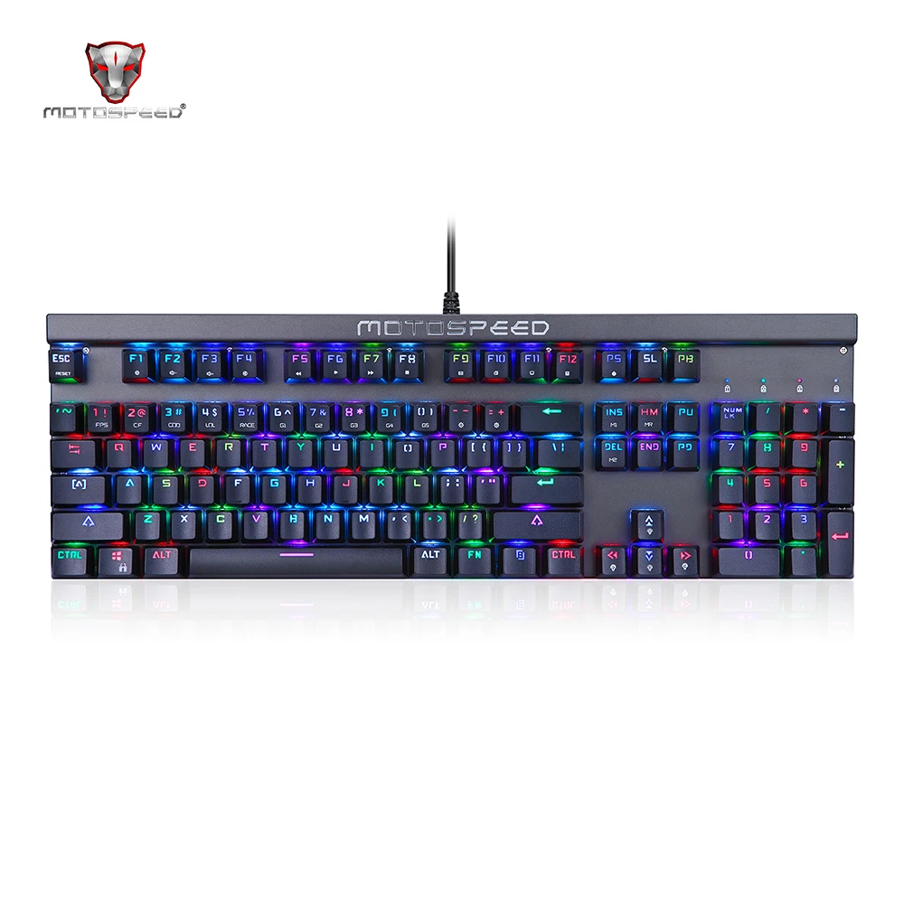 Механическая клавиатура Motospeed CK103 с 104 клавишами USB Проводная игровая RGB