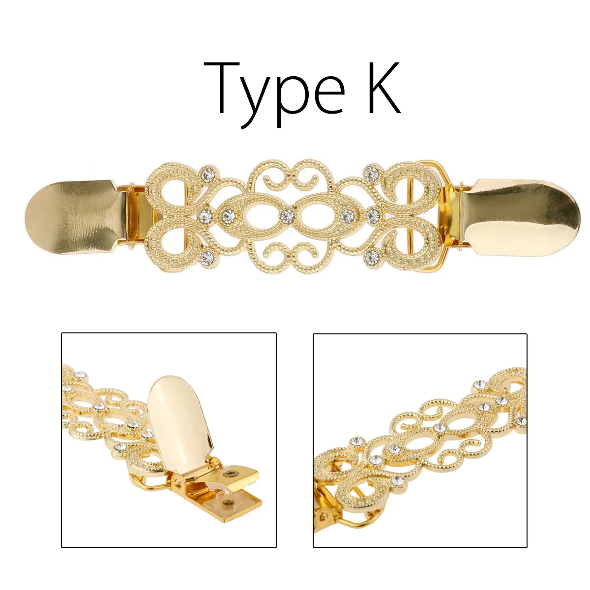 Type K 1 шт. модный ретро металлический зажим для утки женский свитер блузка шаль-рубашка воротник брошь для кардигана зажимы пряжки Декор одежды - Цвет: Type K