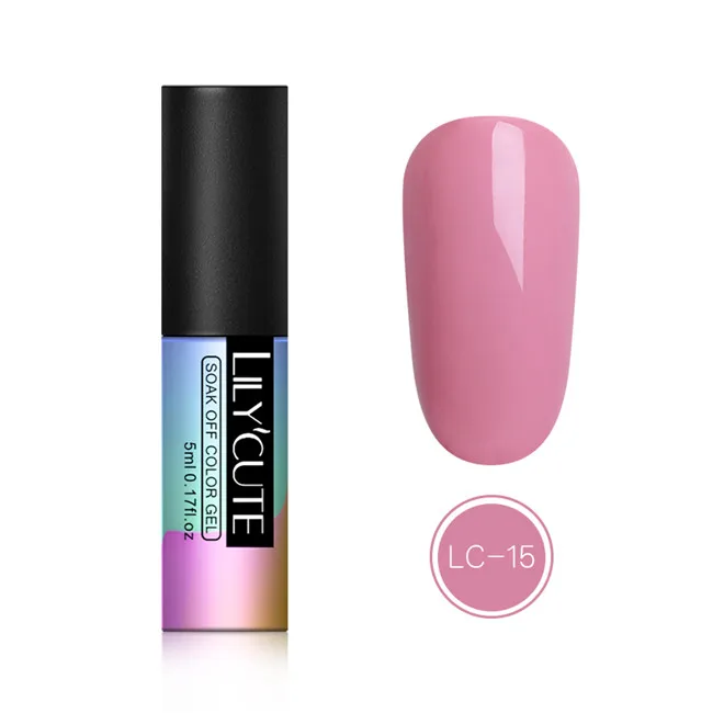 LC-15 LILYCUTE 5 мл розовый золотистый Гель-лак для ногтей Bling гель для ногтей с блестками розовый замочить от маникюра УФ Гель-лак для ногтей - Цвет: LC-15