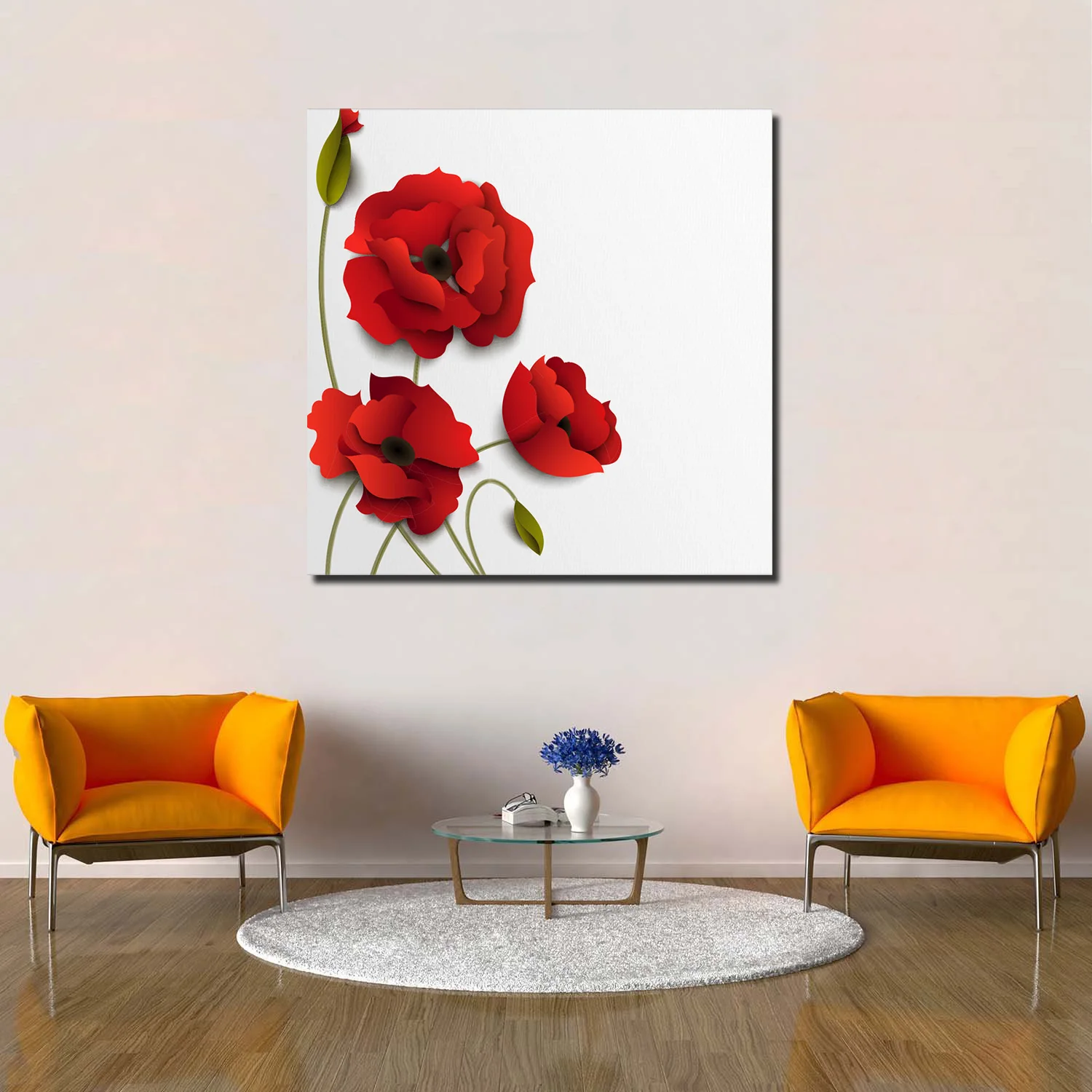 ArtStore красный цветок мака картина маслом настенная живопись под 50 черно белая