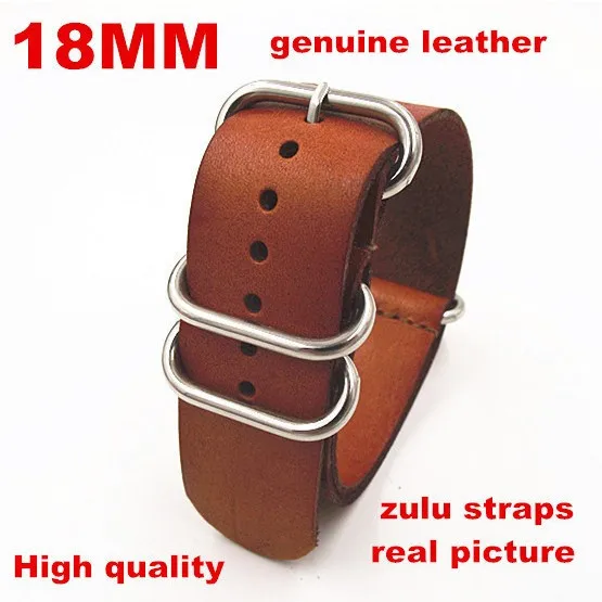 Zulu straps-1PCS, высокое качество, 18 мм, ремень Nato, ремешок из натуральной кожи, ремешок для часов NATO, ремешок для часов-3242