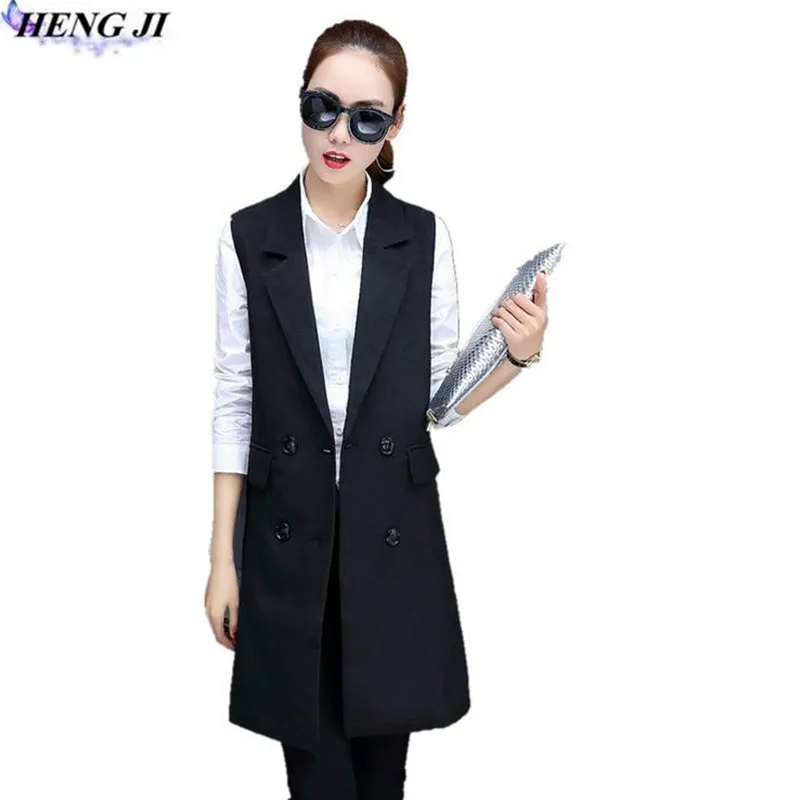 Блейзер без рукавов vest2017 Демисезонный Длинный жилет женский Для женщин верхняя