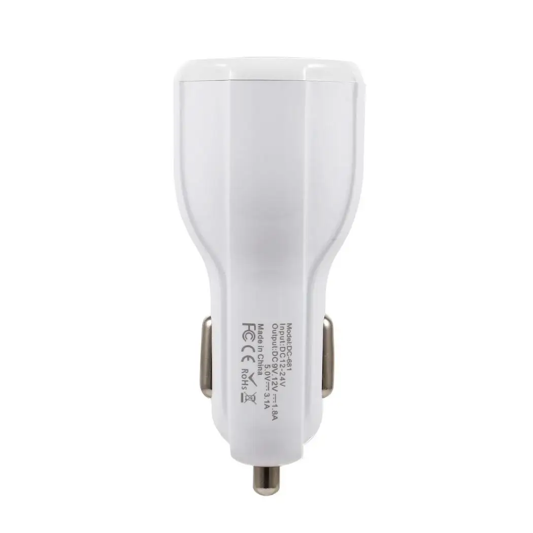 Новый 3.1A двойной тип C USB Автомобильное зарядное устройство адаптер питания от