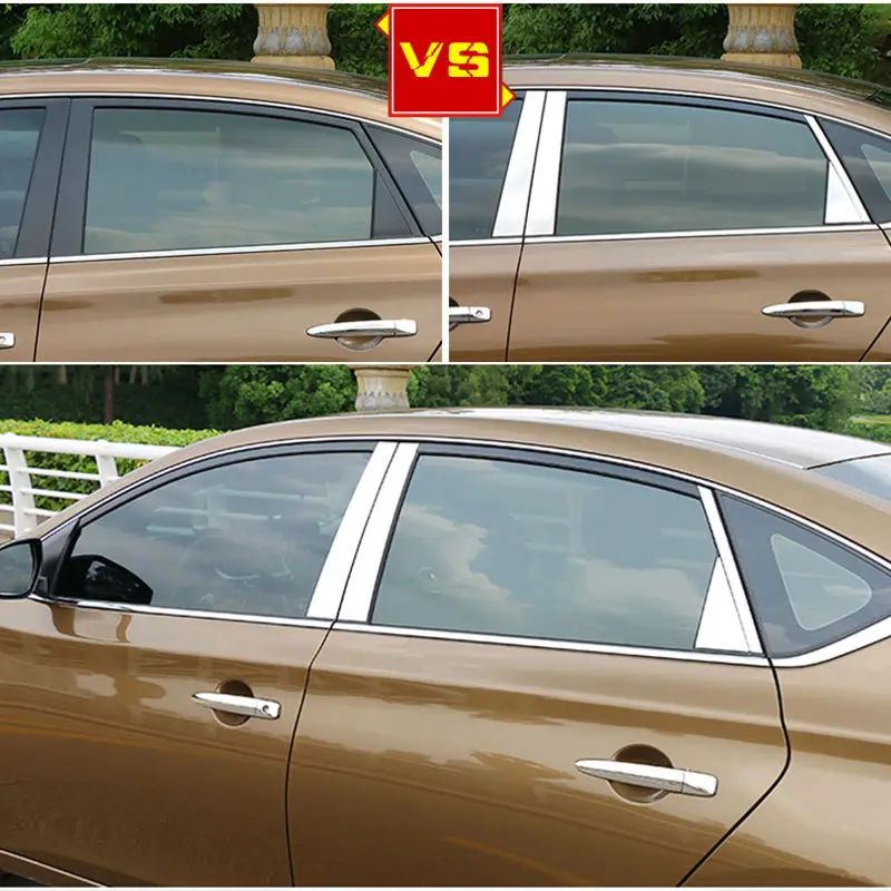 Подходит для 2013 Nissan Sentra окна автомобиля столб пост крышка отделка Accent Хром Стайлинг наклейки аксессуары