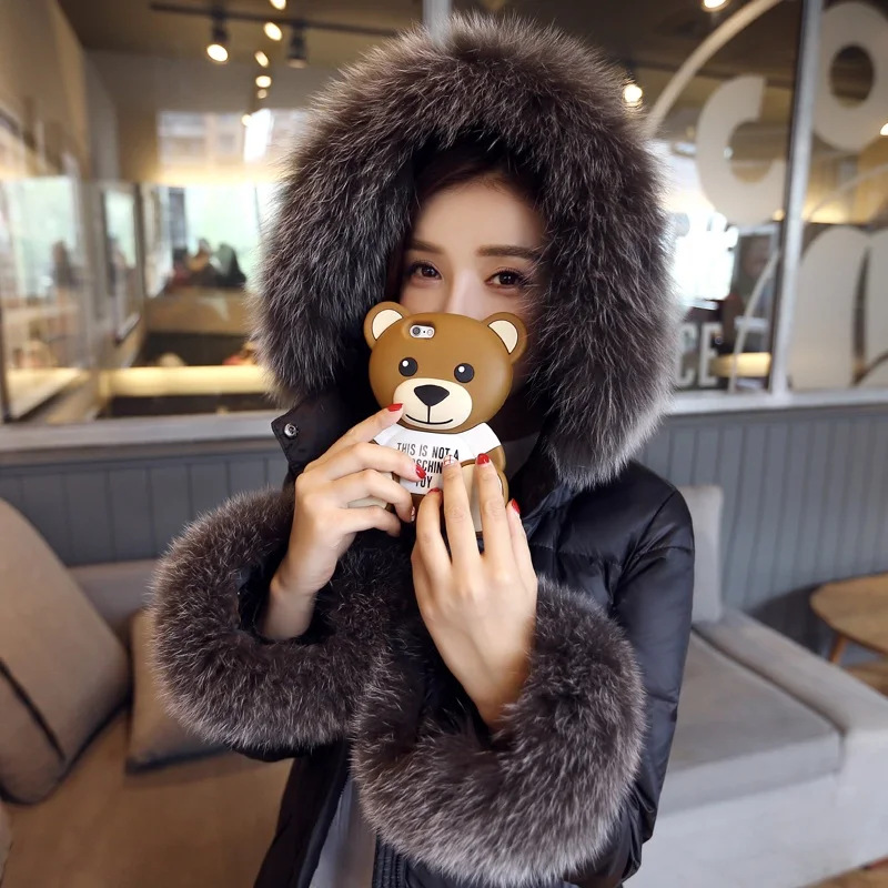 Women's Down Jacket Winter Women Clothes 2020 Real Fox Fur Collar Long Coat Female Parkaclothes Chaqueta Mujer MY3235 | Женская