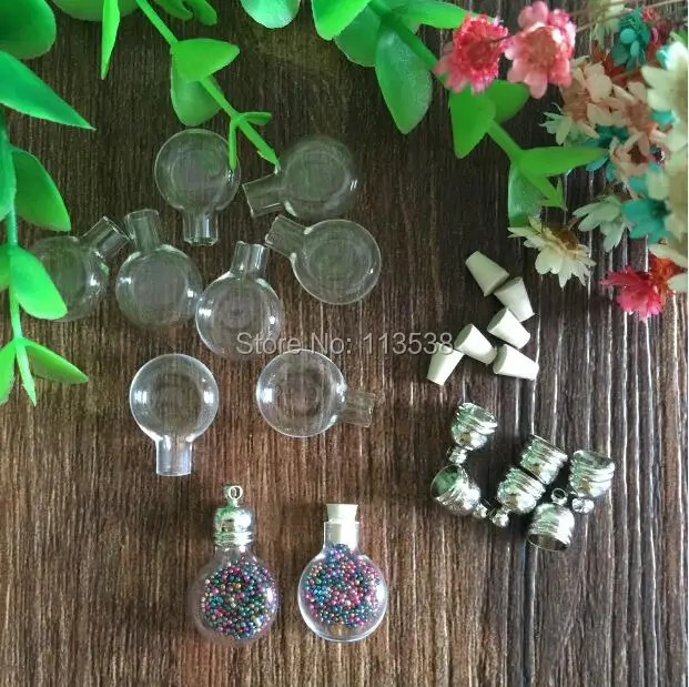 Бесплатная доставка! 100 шт./лот Плоская Круглая стеклянная флакон 5 мм