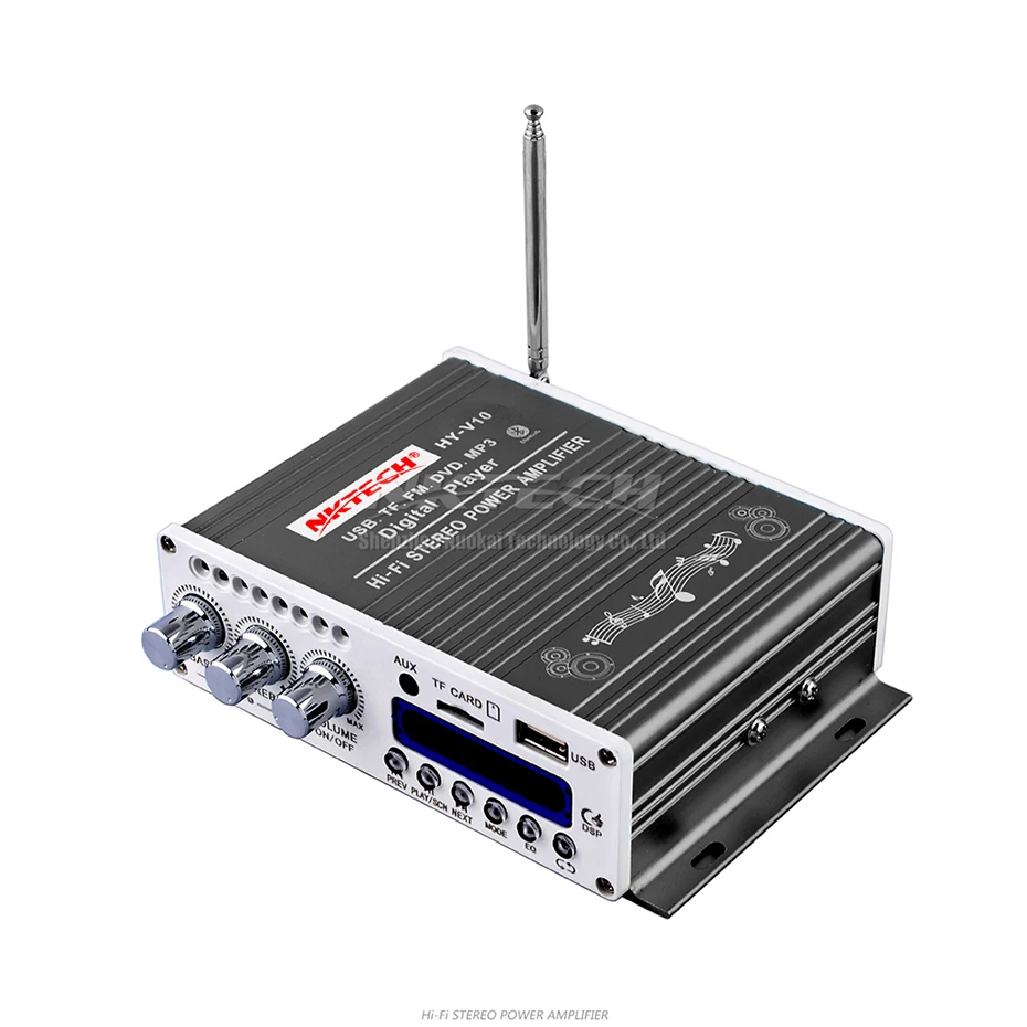 NKTECH HY-V10 Bluetooth автомобильный усилитель мощности цифровой плеер Hi-Fi стерео 2CH 20 Вт RMS мини аудио MP3 FM TF USB музыкальный ламповый домашний усилитель