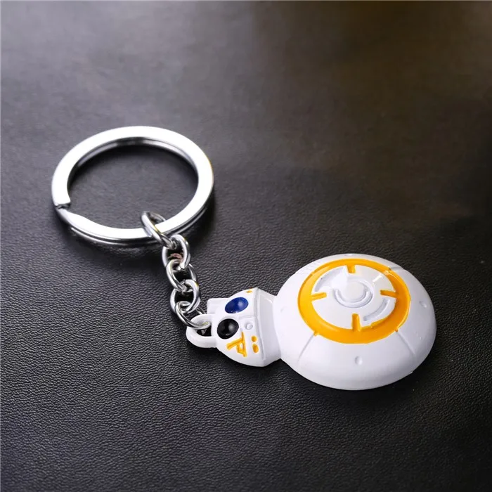 Звездные Войны Пробуждение силы BB8 робот фигура металлический брелок Звездные войны BB-8 светильник светодиодный фонарь со звуком брелок