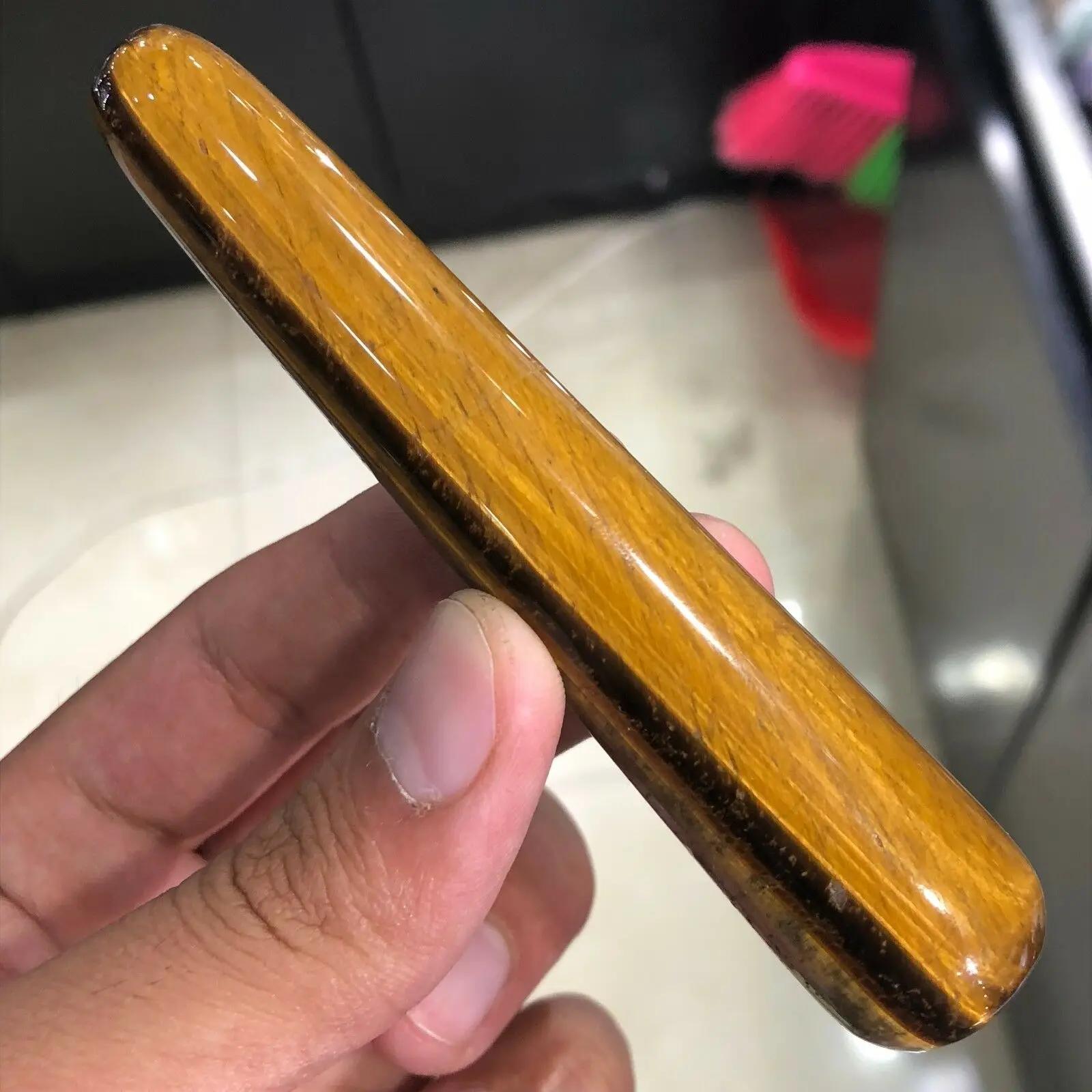 Натуральная кварцевая Массажная палочка тигровый глаз с кристаллами для лица и