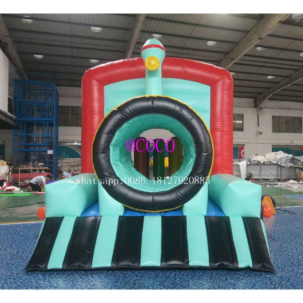 free air ship to door 6x4m inflatable bouncing castle bouncy train house with obstacle toys | Игрушки и хобби