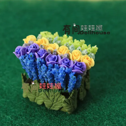 Милый миниатюрный украшение для кукольного домика в масштабе 1:12 цветы | Игрушки и