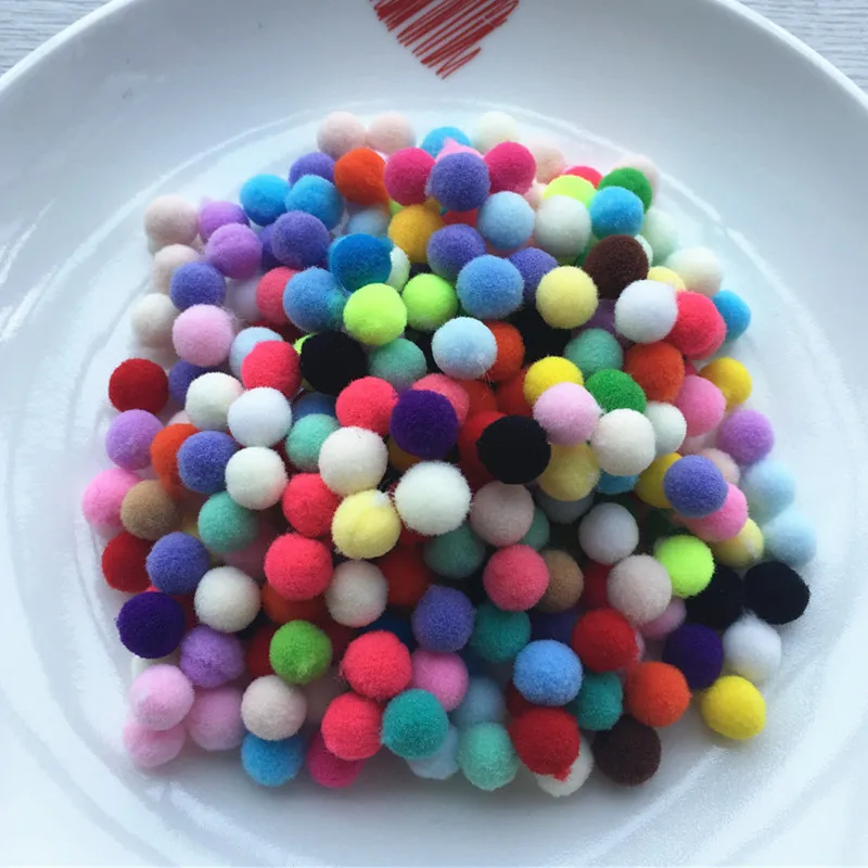 Mix Random Issequins Ремесло 10 мм 15 мм Смешанные помпоны DIY куклы одежда ручной работы материал мягкие пушистые Помпоны мяч для детские игрушки «сделай сам» Аксессуары - Цвет: Mix Random