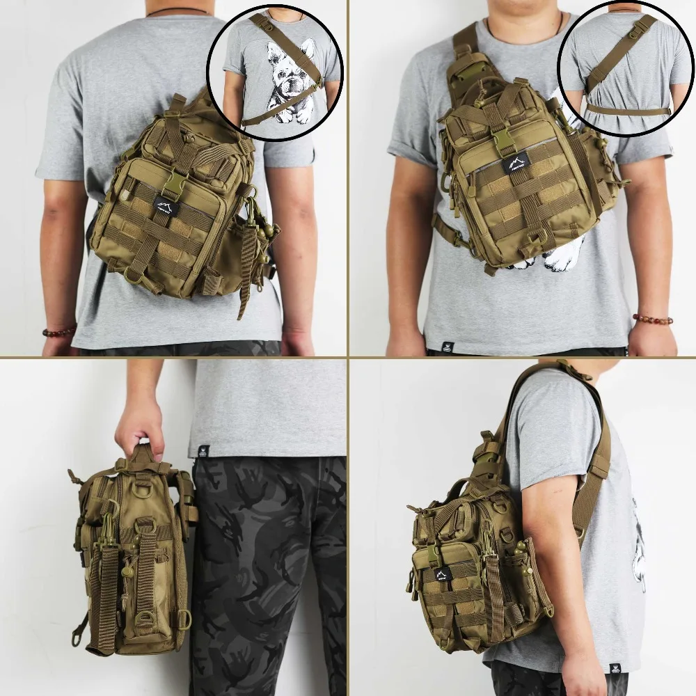 HETTO 1000D нейлон Кроссбоди Грудь сумка Открытый водонепроницаемый MOLLE военный рюкзак тактический слинг сумка на плечо