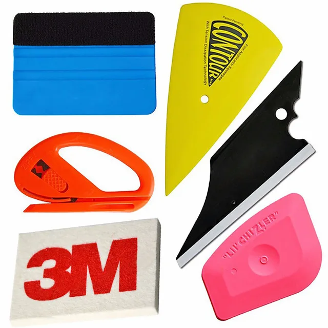 

Vinyl Car Wrap Application Tool Kit 3M Felt Squeegee Snitty Cutter 6 pieces Carbon Vinyl Tools Kit 3M Wool Squeegee