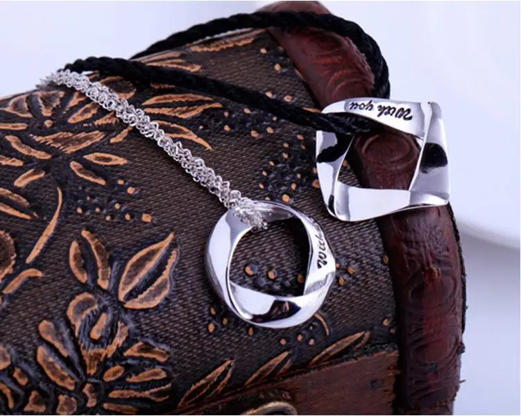 

100% 925 sterling silver fashion lovers`couple pendant necklaces jewelry no fade two short chains wholesale birthday gift