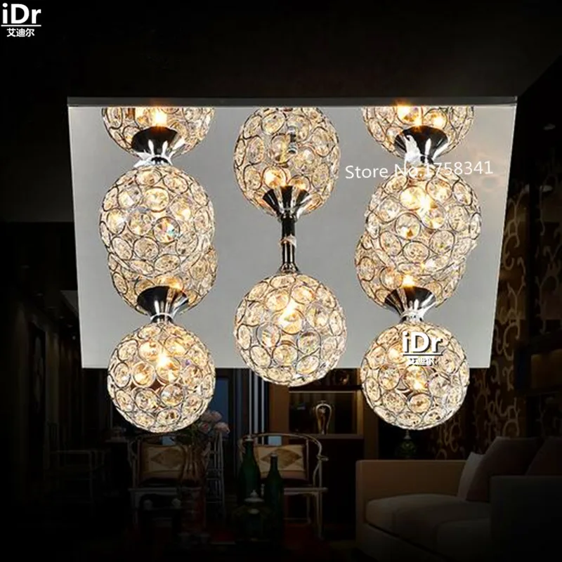 Современная Минималистичная светодиодная хрустальная лампа для гостиной