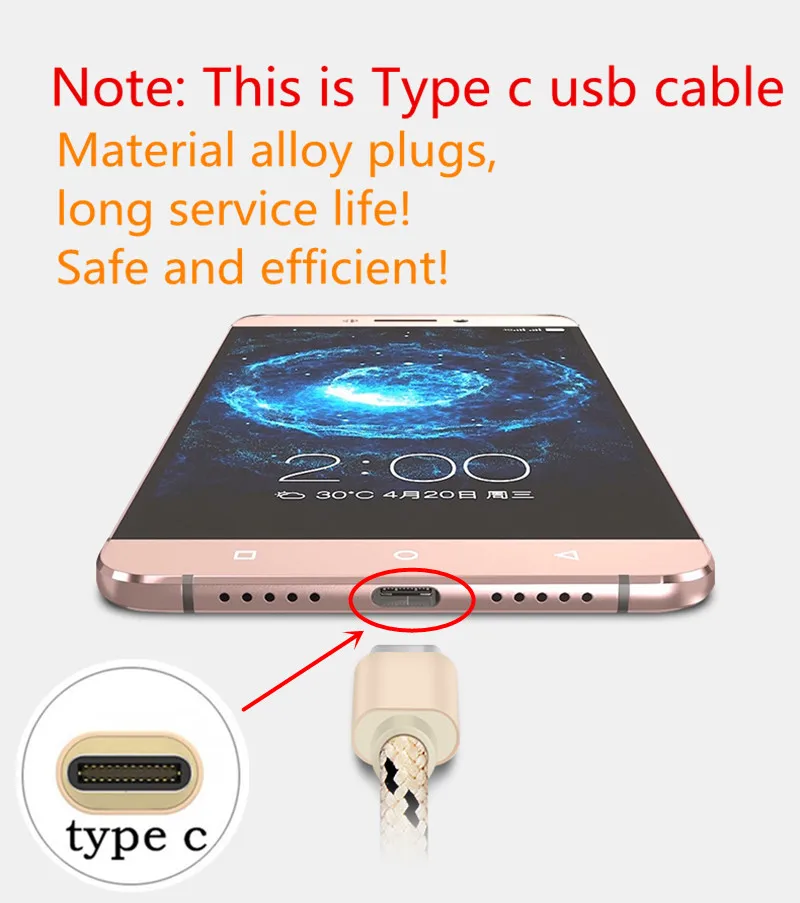 Зарядный кабель Type c USB C для зарядки и передачи данных адаптер Huawei p9 P10 lg g5 g6 samsung