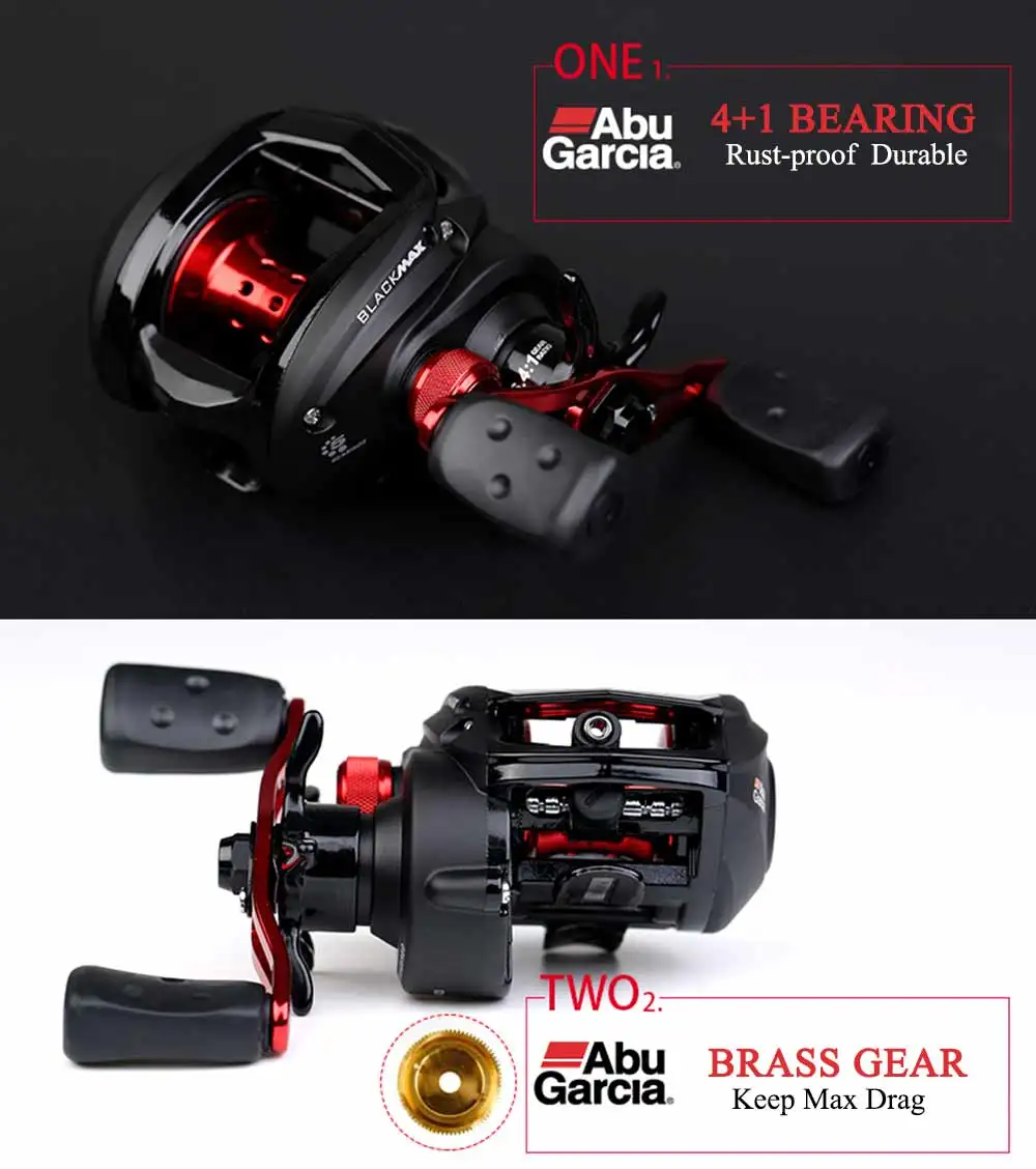 Abu Garcia Black Max Низкопрофильная катушка для Baitcast BMAX3 катушка для капель воды правая/левая алюминиевая катушка для рыбной ловли Максимальное сопротивление 8 кг