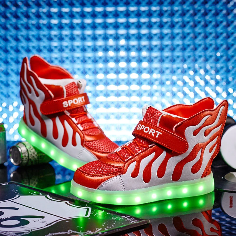 Лидер продаж 2020 детская обувь светильник кой USB зарядка модная светящаяся с