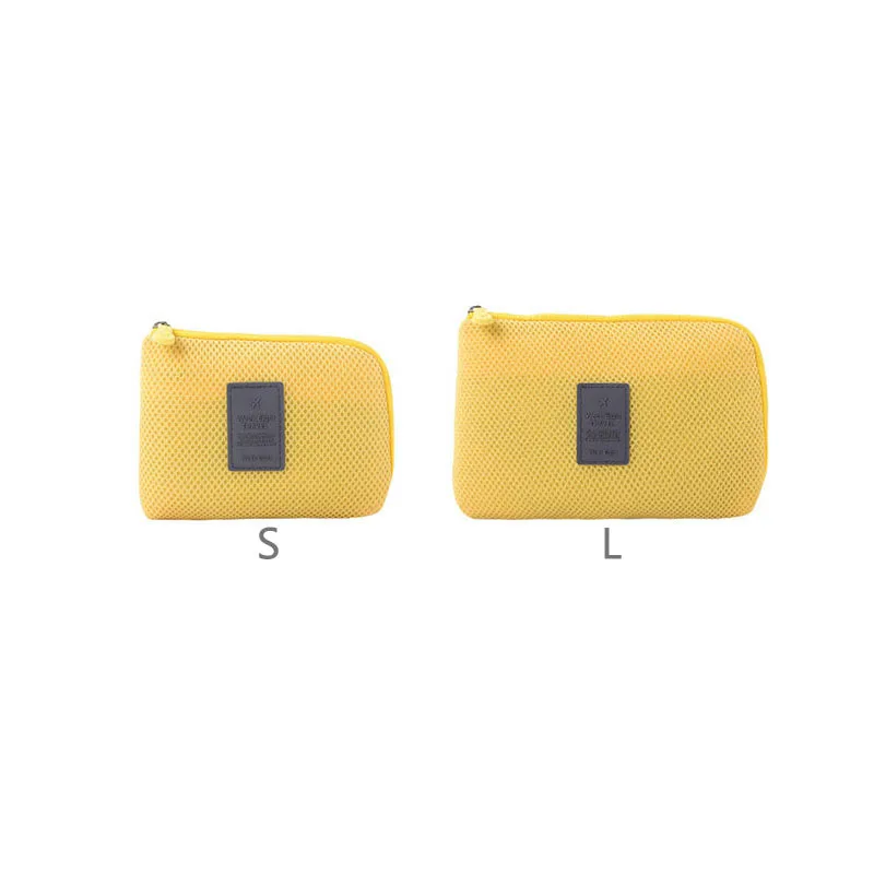 lemon yellow 1 шт. многофункциональная сумка для хранения мобильных телефонов, телефонная линия передачи данных, usb-кабель, сумка, противоударное зарядное устройство, сумка для наушников, портативный органайзер для путешествий - Цвет: lemon yellow