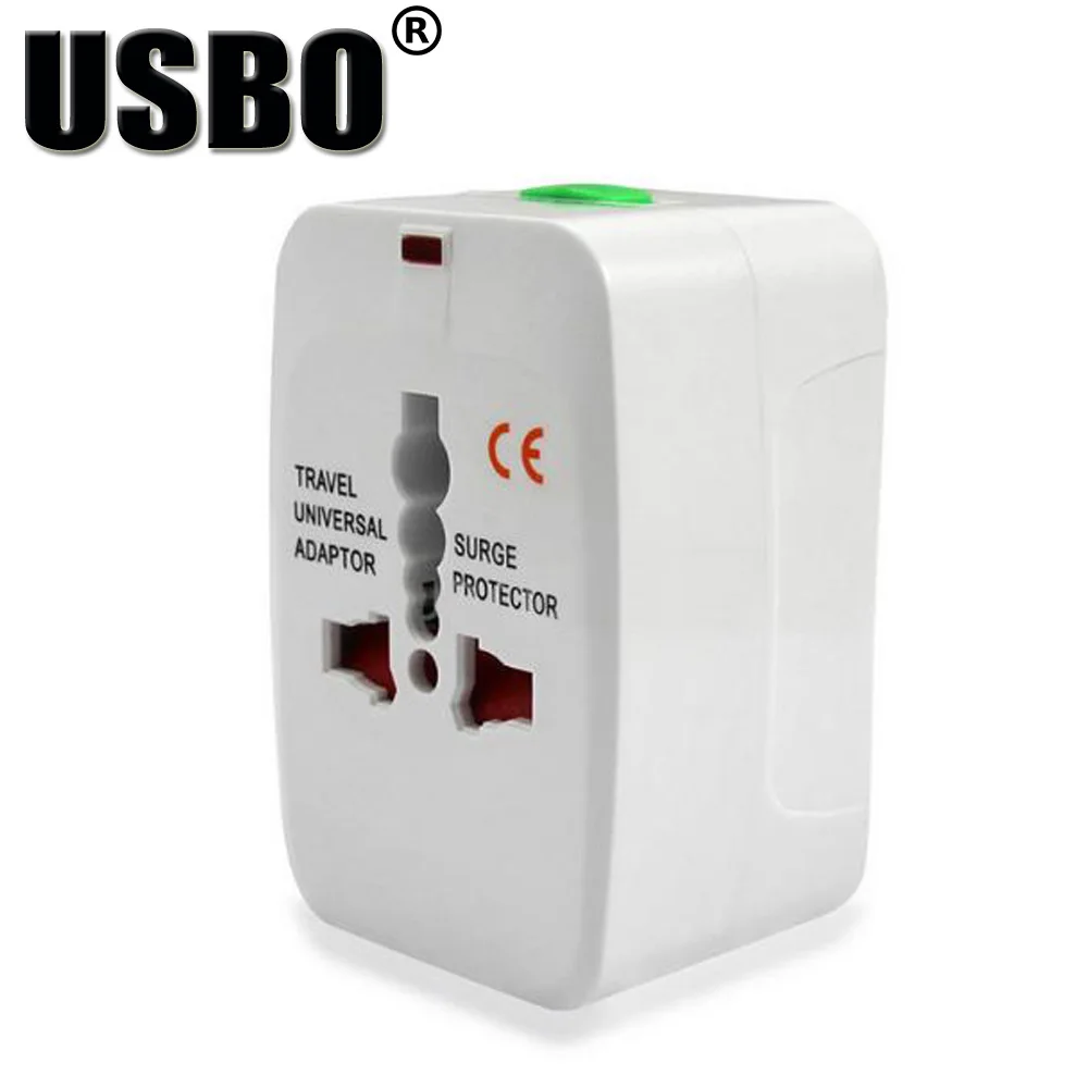 Белый Универсальный дорожный адаптер, двойной usb-порт, адаптер питания переменного тока с разъемом AU, US, UK, EU