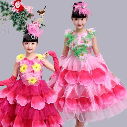 Children's performance clothing atmospheric opening dance skirts Spanish costumes show | Тематическая одежда и