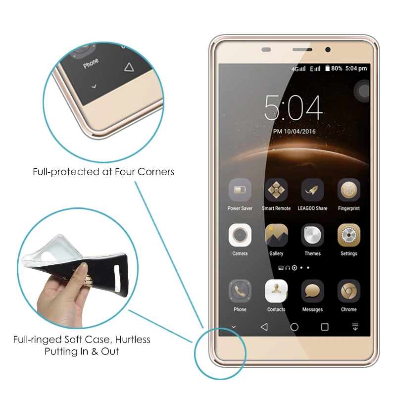 Чехол JURCHEN для Leagoo M8 силиконовый прозрачный мягкий чехол с мультяшным принтом Pro