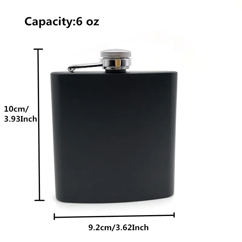 Черная фляжка Assassin 6 унций персонализированная из нержавеющей стали для спирта