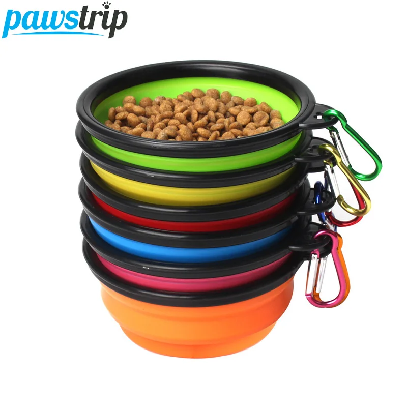 Pawstrip 1 шт. Складная Силиконовая миска для собак прогулок путешествий воды
