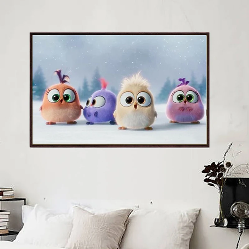 D SH 5D DIY Angry Bird бриллиант картина мультфильм милые четыре птички вышивка крестиком