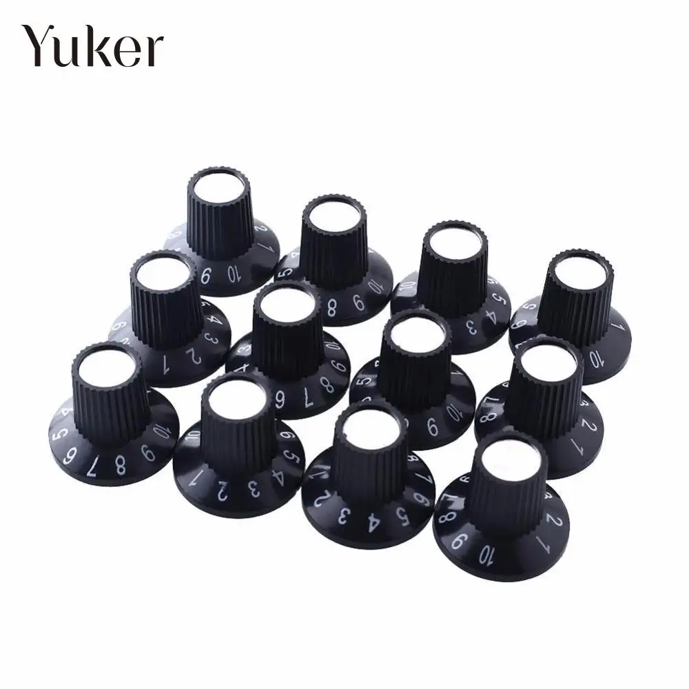 

12pcs Guitar Amplifier Knobs AMP Black&Silver Skirted Volume Tone Control Guitar parts Guitar accessories