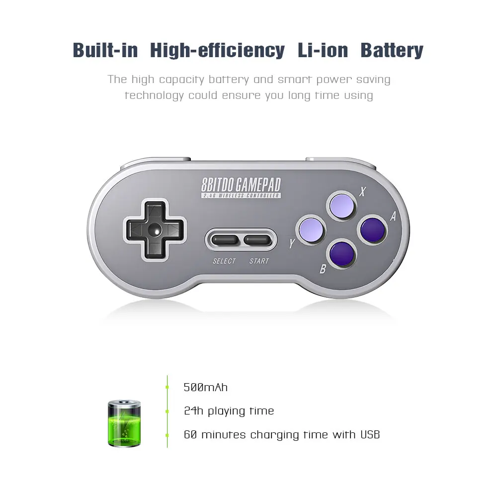 8bitdo SN30 контроллер Беспроводной геймпад с 2,4 г NES приемник для оконные рамы Mac