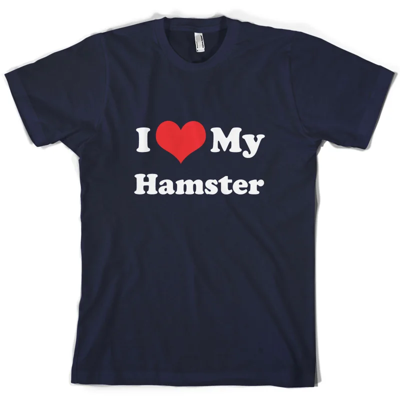 I Love My Hamster-Мужская футболка-10 цветов-Gerbil-Pet-Cage-Animal Mans уникальная хлопковая