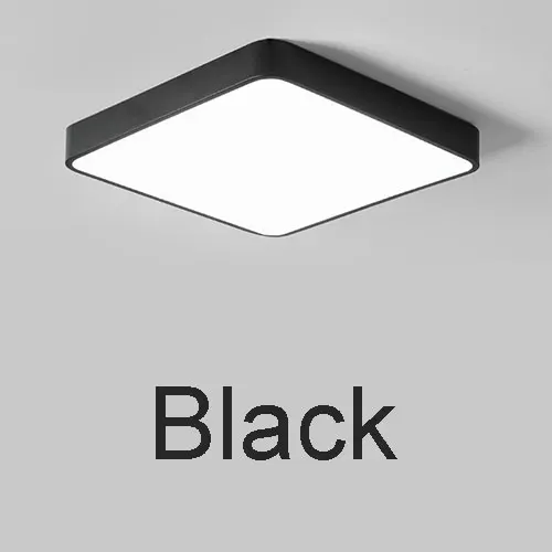 Black Потолочные светильники для гостиной, квадратные светильники, потолочные светильники для столовой, диммируемая лампа для детской комнаты, Современная Скандинавская лампа в спальне - Цвет корпуса: Black