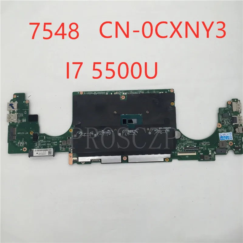 Бесплатная доставка Для 7548 Φ 0CXNY3 DA0AM6MB8F1 I7 5500U CPU 100% протестирован|Материнские