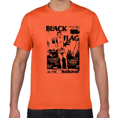 B534 orange Черный флаг рок-группа летняя футболка хип-хоп Мужская футболка хлопок короткий рукав круглый вырез Футболка новая уличная одежда мужская одежда pok - Цвет: B534 orange