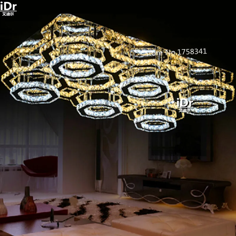 Светодиодная люстра прямоугольная для гостиной с дистанционным управлением