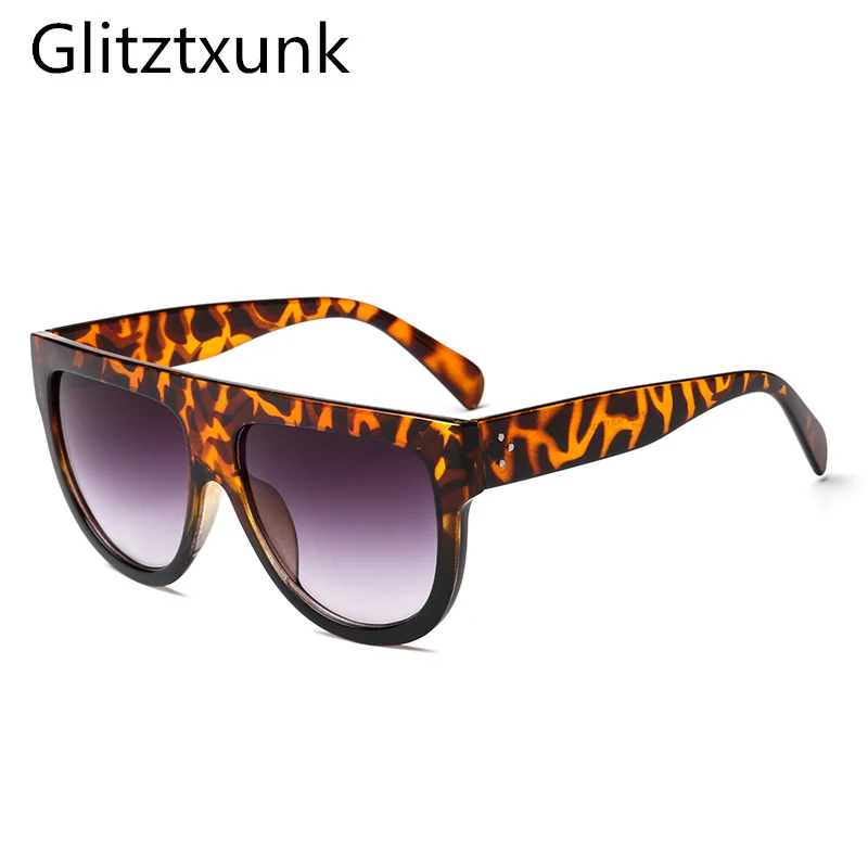 

Glitztxunk мужские трендовые солнцезащитные очки 2018 новые винтажные пластиковые большая оправа УФ-защита очки для женщин фирменный дизайн очки ...