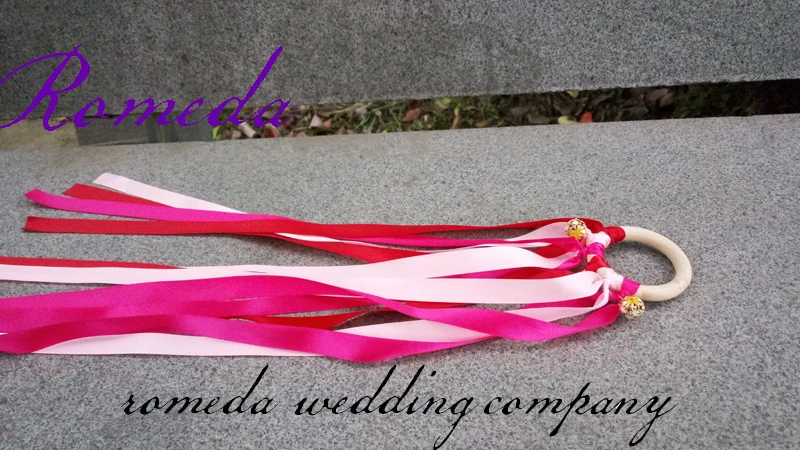 Лидер продаж деревянное кольцо с розовой + Красной фушийской лентой Уолдорф