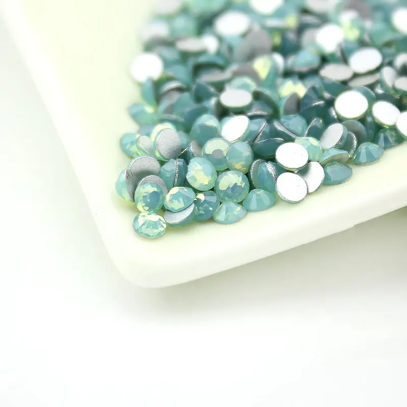 1440 шт./лот Стразы без горячей фиксации Зеленый Опал клей на стразах плоская