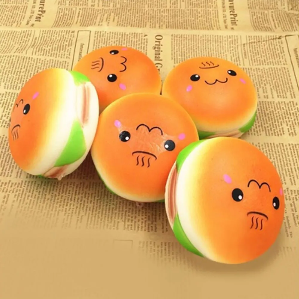 Сжимаемая игрушка для гамбургера 10 см милый хлебный булочек сумка сотового