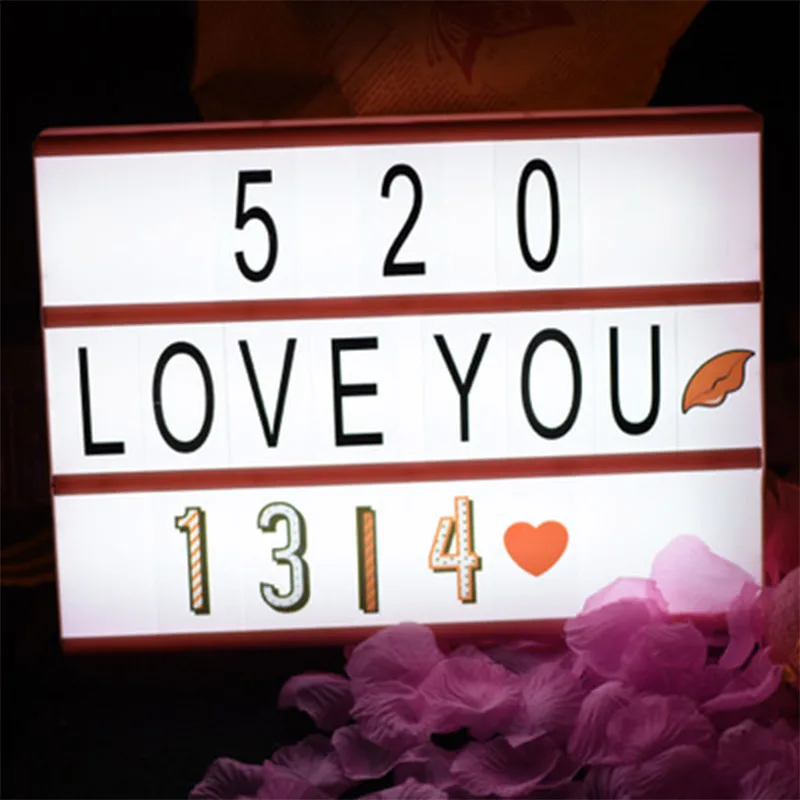 300*220*60 мм светодиодный комбинированный Ночник DIY с черными буквенными картами