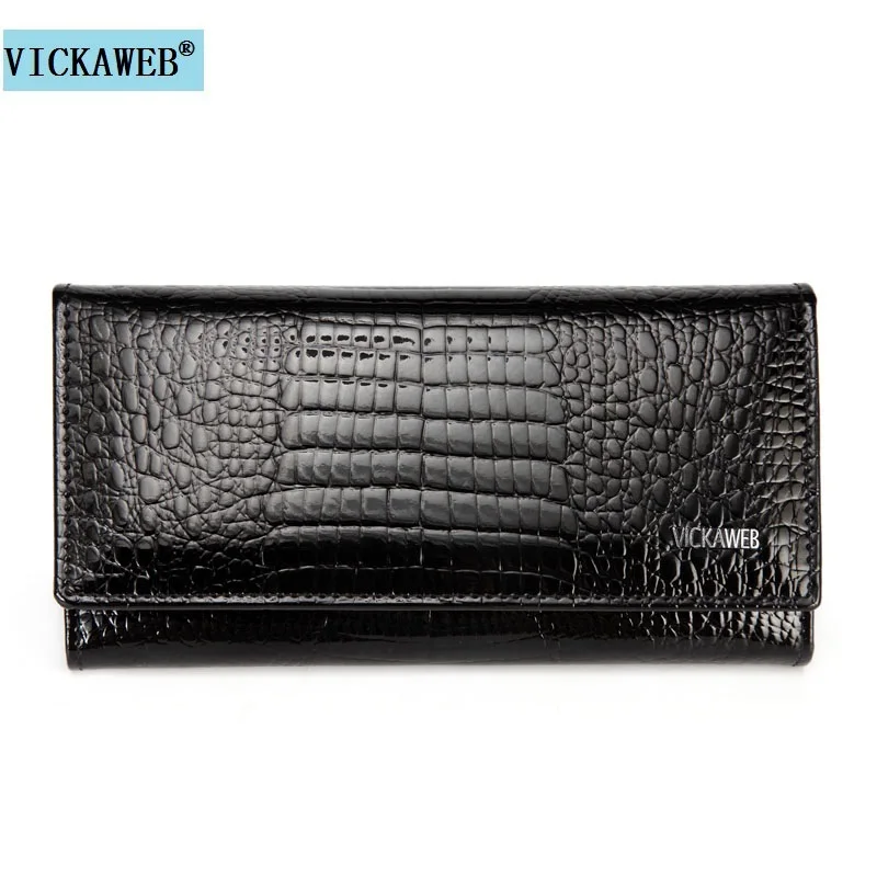 Black VICKAWEB, короткий кошелек, Женский кошелек из натуральной кожи, Женский кошелек с застежкой, модные женские кошельки с застежкой-молнией, женские кошельки и кошельки - Цвет: Black